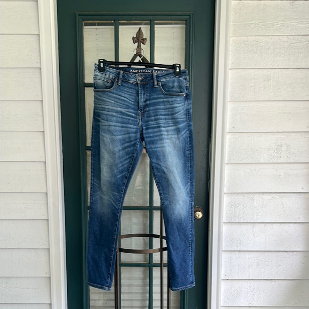 American Eagle Outfitters Blue Slim Jeans Vintage-Inspired